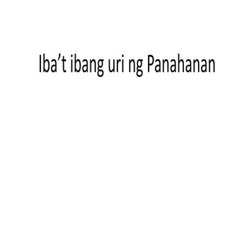 Iba’t ibang uri ng panahanan (espanyol)