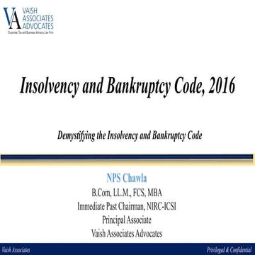 Insolvency and Bankruptcy Code, 2016