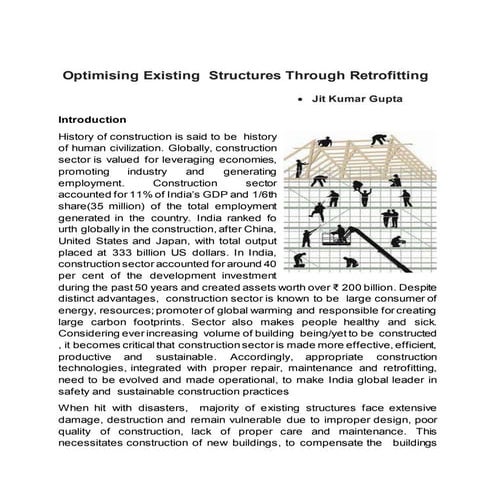 Optimising Existing Structures Through  Retrofitting