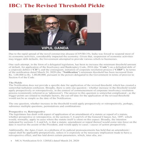  IBC: The Revised Threshold Pickle