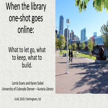 Library one shot goes online - Evans & Sobel