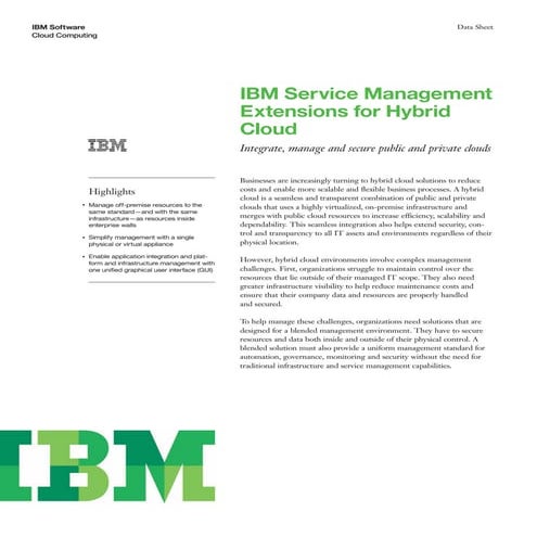 IBM Service Management Extensions for Hybrid Cloud