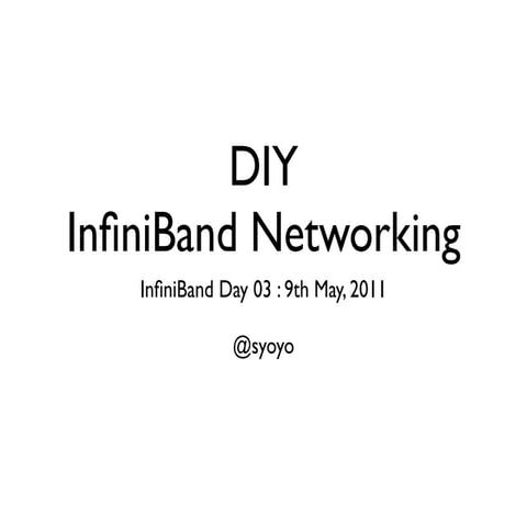DIY InfiniBand networking