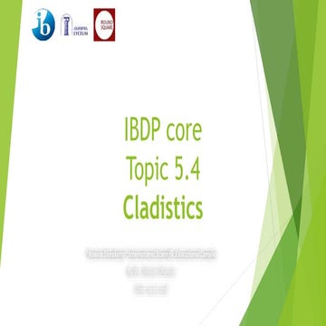 Evolution 5.4 cladistics /IBDP core/