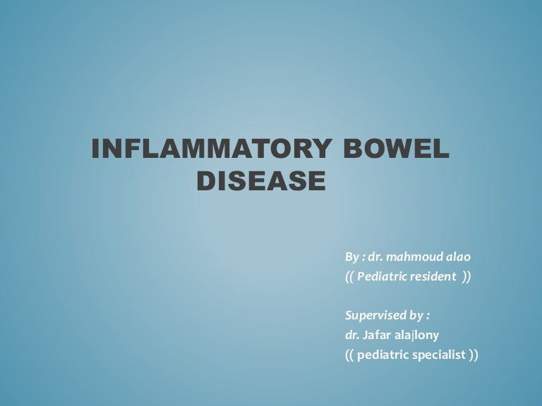 Inflammatory Bowel Disease In Pediatrics