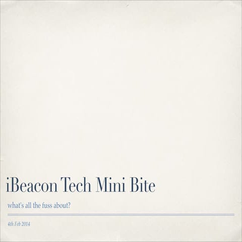 I beacons   tech minibite