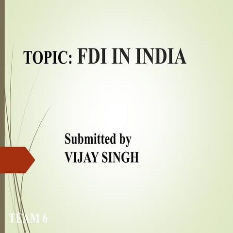 FDI IN INDIA  PPT