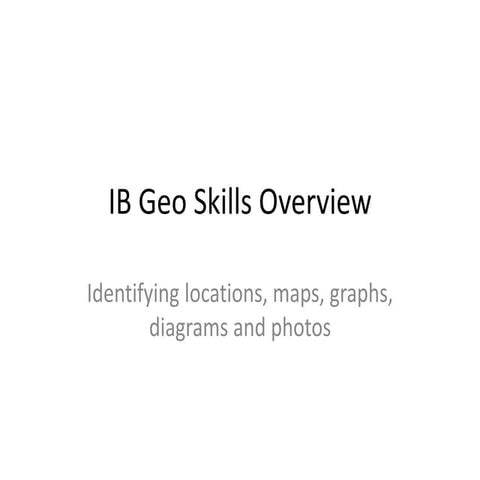 Ib geo skills overview