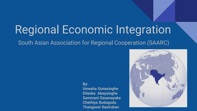 MBA - International Business - Regional Economic Integration