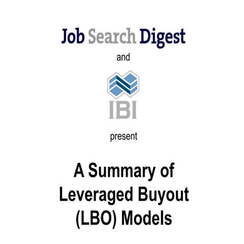LBO Training Summary