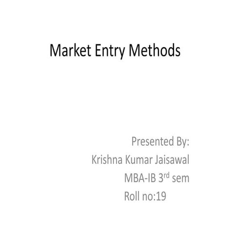 market entry methods