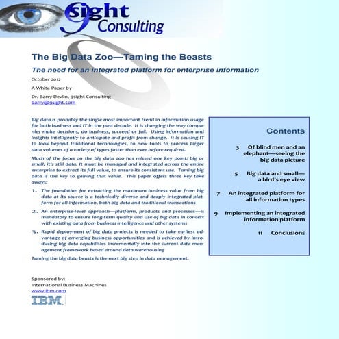 Ibm 1129-the big data zoo