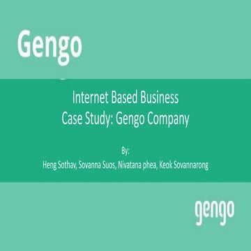 Case Study on Gengo business Model