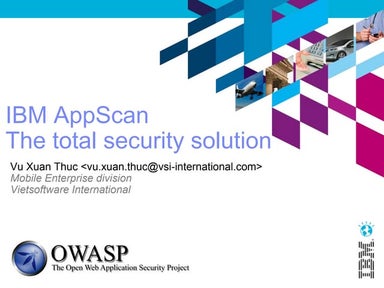 IBM AppScan - the total software security solution