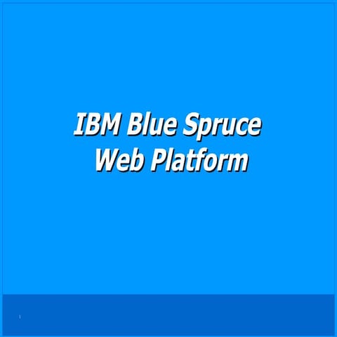 IBM Blue Spruce Web Platform 011409