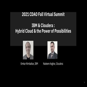 IBM & Cloudera: Hybrid Cloud & the Power of Possibilities | PDF