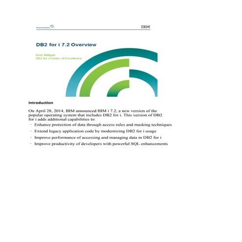 IBM DB2 for i 7.2 Overview