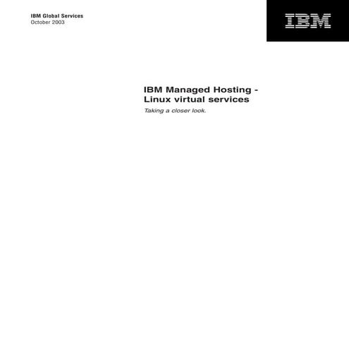 IBM Managed Hosting - Linux virtual services