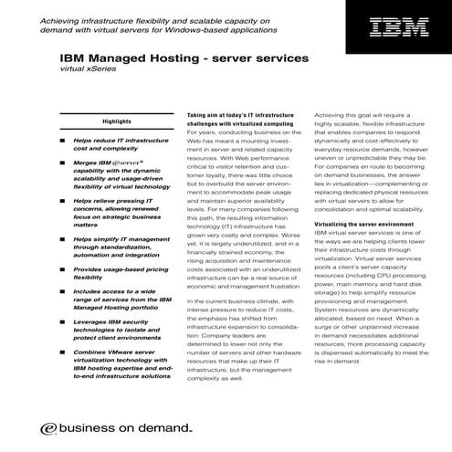 IBM Managed Hosting - server services