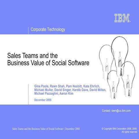 Sales Teams And Value Of Social Software (IBM)