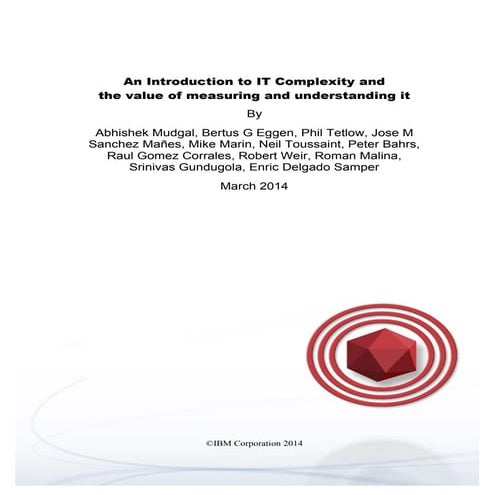 Ibm acdemy of technology it complexity