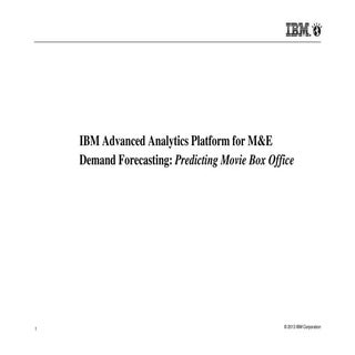 Ibm advanced analytics platform for...