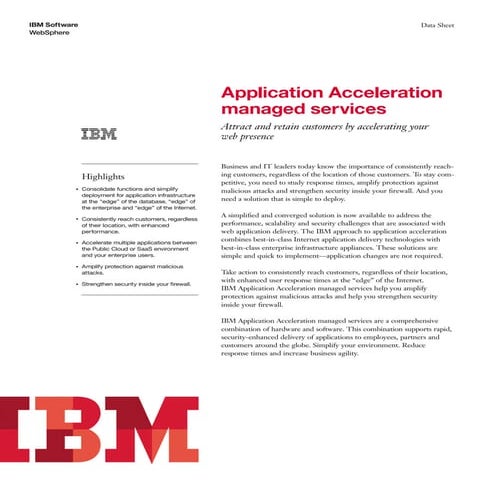 IBM Application Acceleration Data Sheet