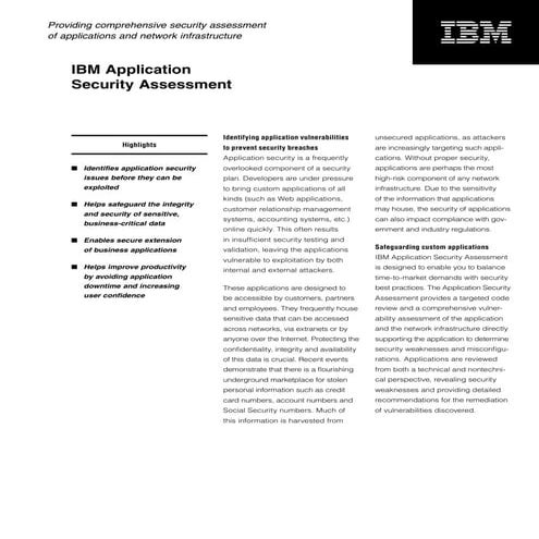 Ibm app security assessment_ds