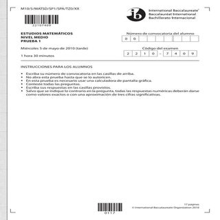 modelo de examen de matematicas IB 