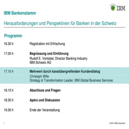 IBM Bankenstamm - Mehrwert durch kanalübergreifenden Kundendialog im Banking 