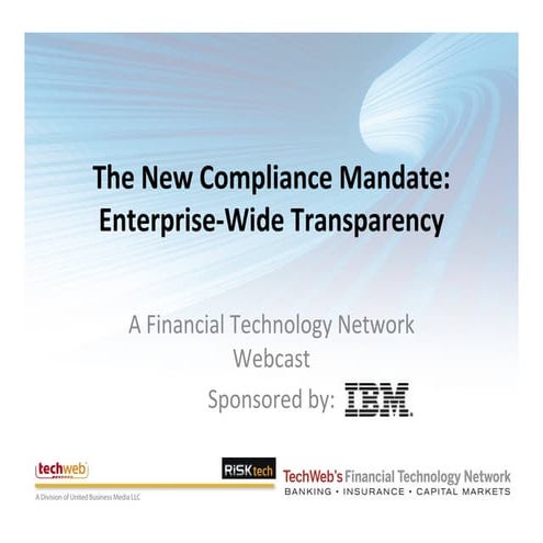IBM Banking: Automated Systems help meet new Compliance Requirements