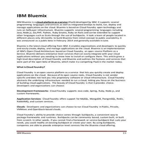 Ibm bluemix 