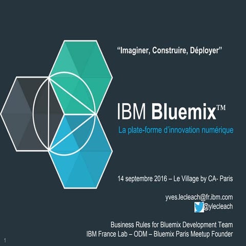 IBM Bluemix Paris meetup #16    20160914 - Introduction à Bluemix -v2