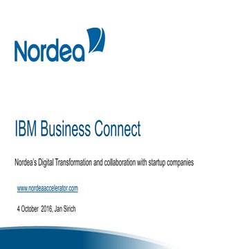 IBM BC2016 - Nordea - Nordea startup accelerator 