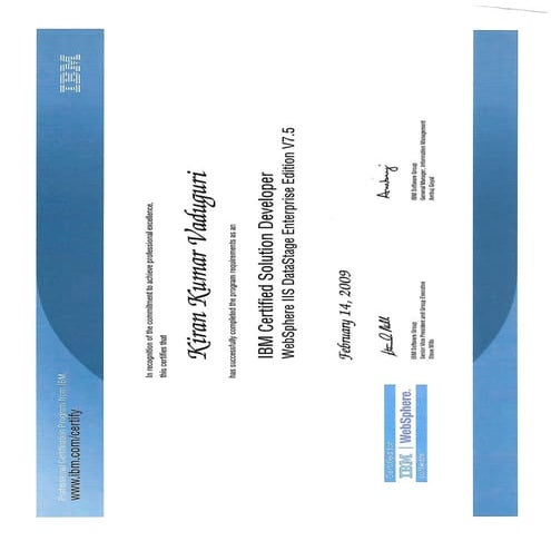 IBM Certified Solution Developer Websphere Datastage v7.5 | PDF