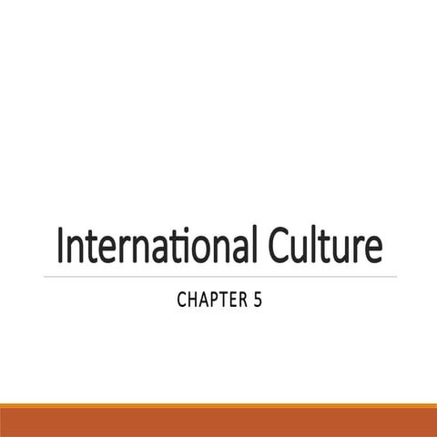 International culture ppt | PPTX