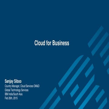 eTailing India Workshop Presentation - Entrepreneur Track- IBM Cloud For Busi...