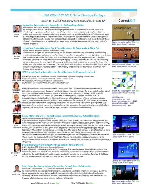 IBM connect 2012 session replay