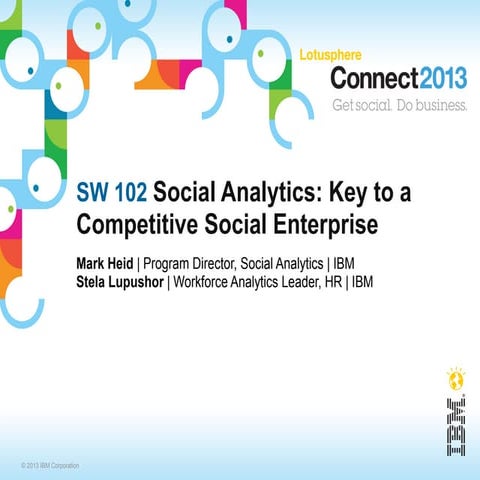 Ibm connect 2013   sw 102 social analytics key to a social enterprise