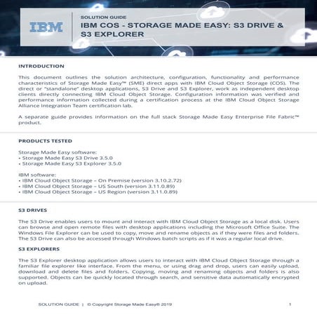 The Enterprise File Fabric and IBM COS: S3 Drive and S3 Explorer | Solution B...