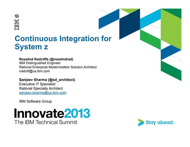 Ibm innovate ci for system z