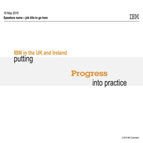 putting Progress into Practice