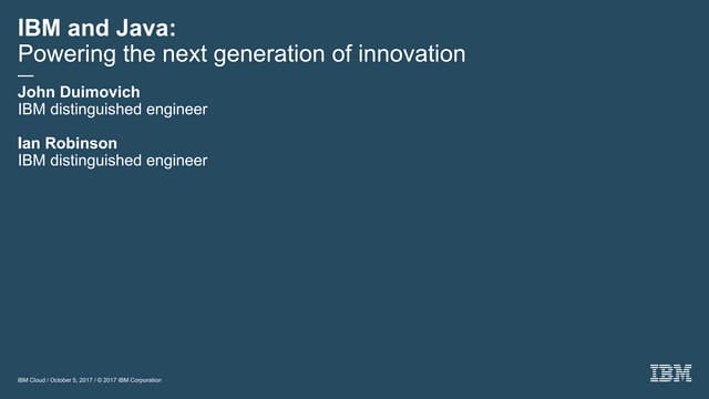 IBM JavaOne Community Keynote 2017