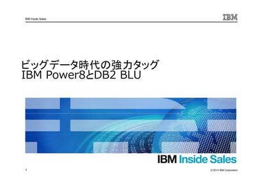 IBM on Demandセミナー IBM POWER8とDB2 BLUで最適なアナリティクス環境