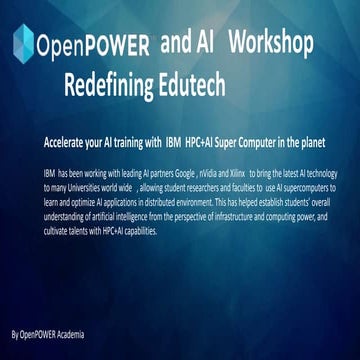 Ibm open poweraiworkshopaug16siliconvalley