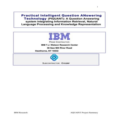 Ibm piquant summary