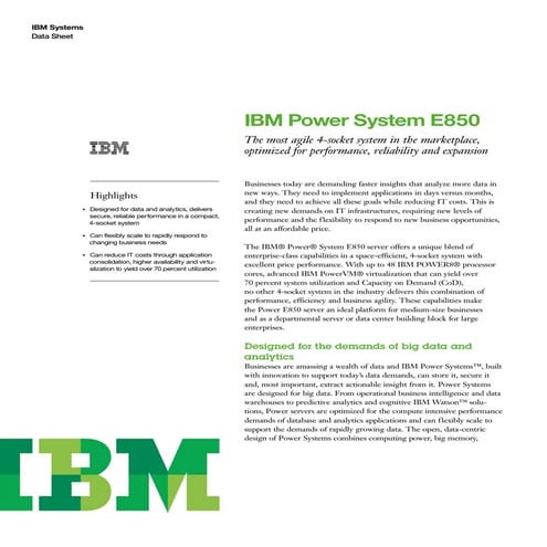 Ibm Power System E850  pod03108 usen
