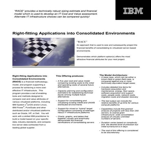 IBM RACEv - Ferramenta para análise técnico e financeira para Plataforma Main...