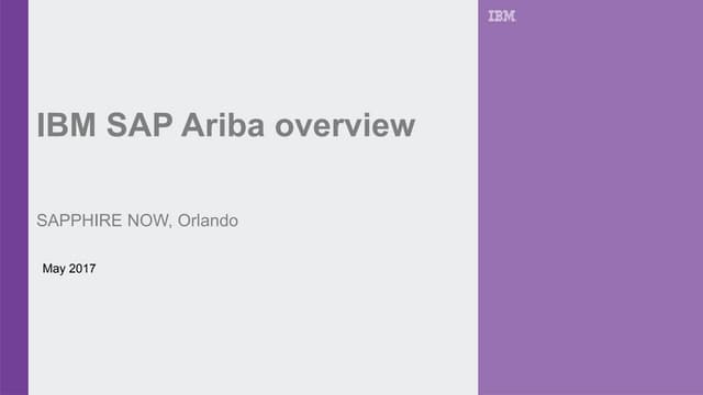 IBM SAP Ariba Overview