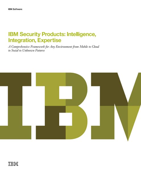 Ibm security products  portfolio